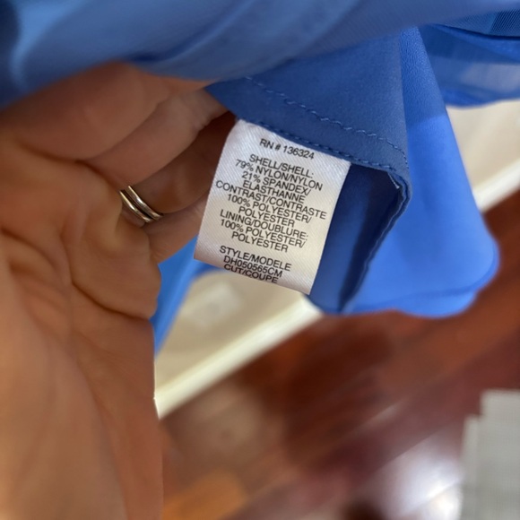 Halston Heritage Blue Illusion Stripe Fit & Flare Dress Size 6 - Picture 8 of 10